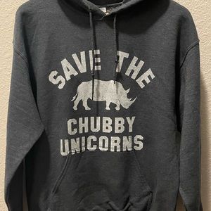 Pullover Hoodie ‘Save the Chubby Unicorns’ - Medium